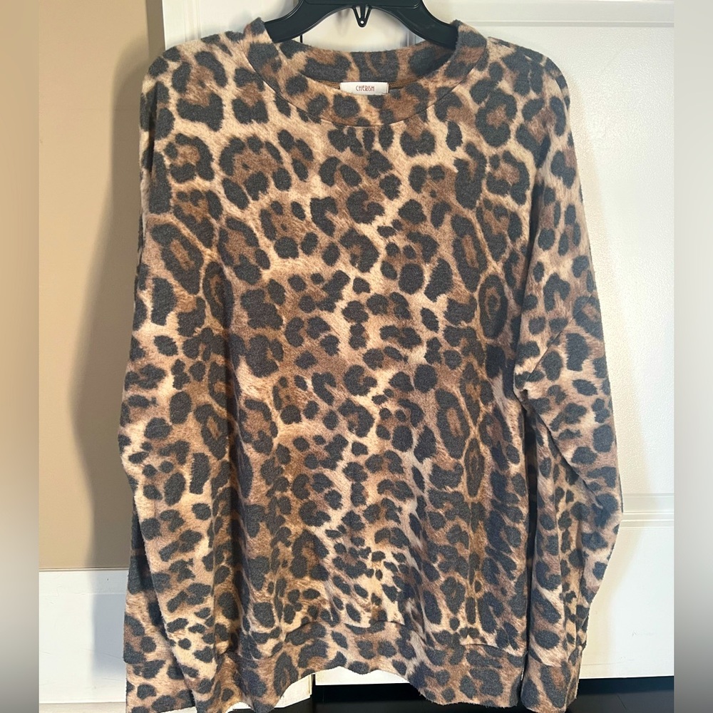 Cheetah print tunic boutique brand